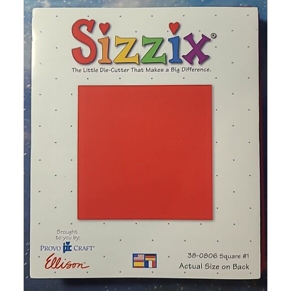 SIZZIX Large Red Die "Square #1" #38-0806 - Picture 1 of 3